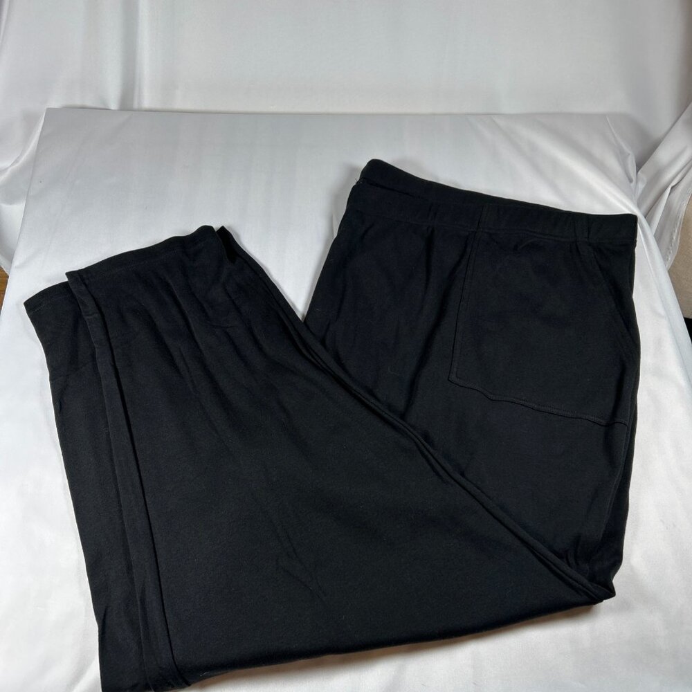 ROAMANS Pants Womans Plus Size 5X Black Cotton Stretch Casual Pull On Lounge